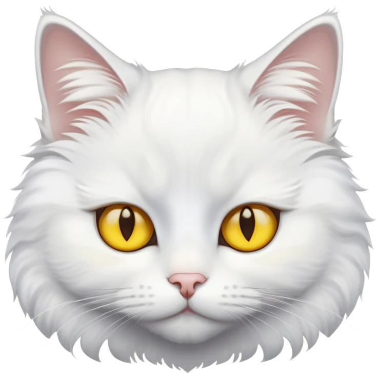 White cat with yellow eyes emoji