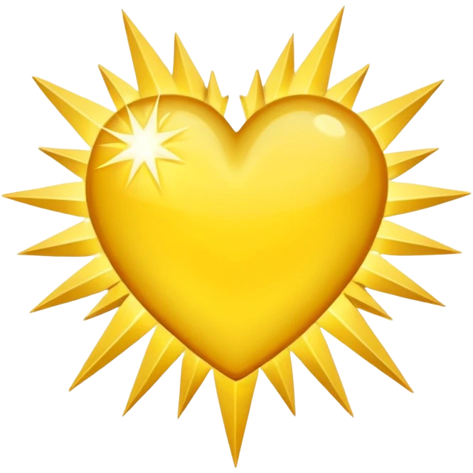 yellow heart with a starburst emoji