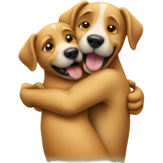 two dogs hug emoji