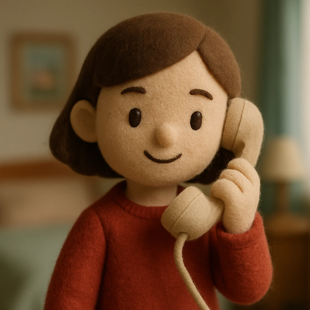 girl talking on telephone in her room emoji