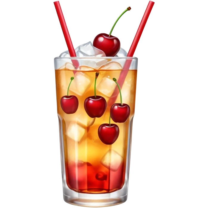 Japanese cream soda on a glass with ice cherry on top emoji