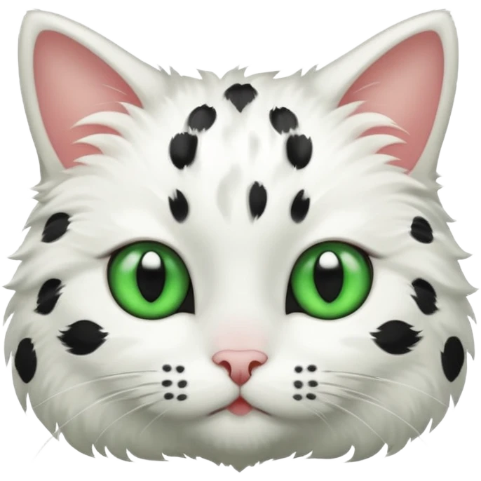 White cat with black spots emoji