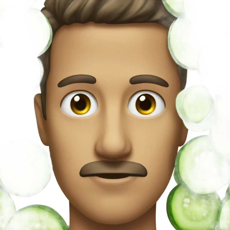 A person on his eyes cucumber  emoji