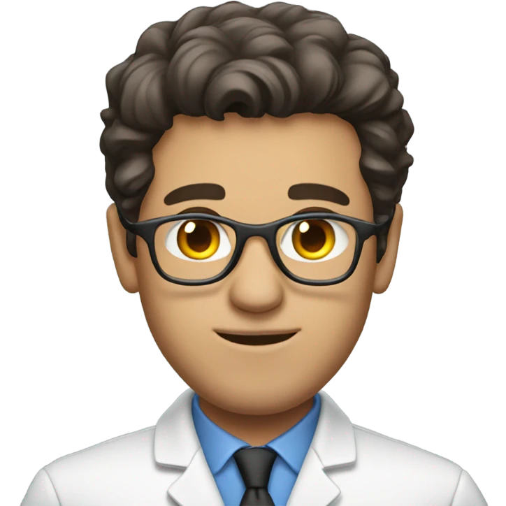 Brunette man scientist emoji