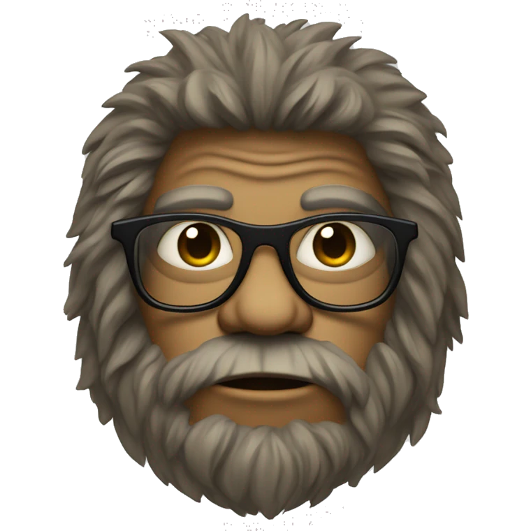 Sasquatch wearing glasses, a polo shirt, and khaki pants emoji