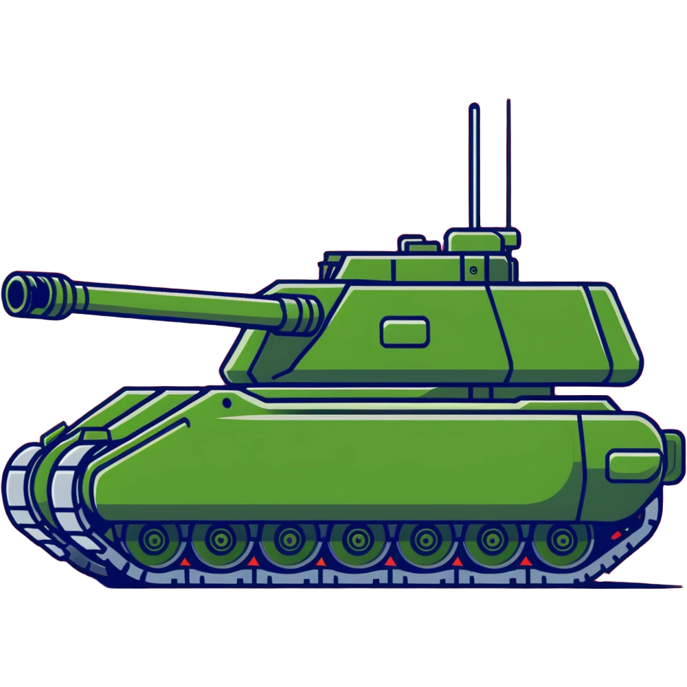 green military battle tank with armored body and large cannon emoji