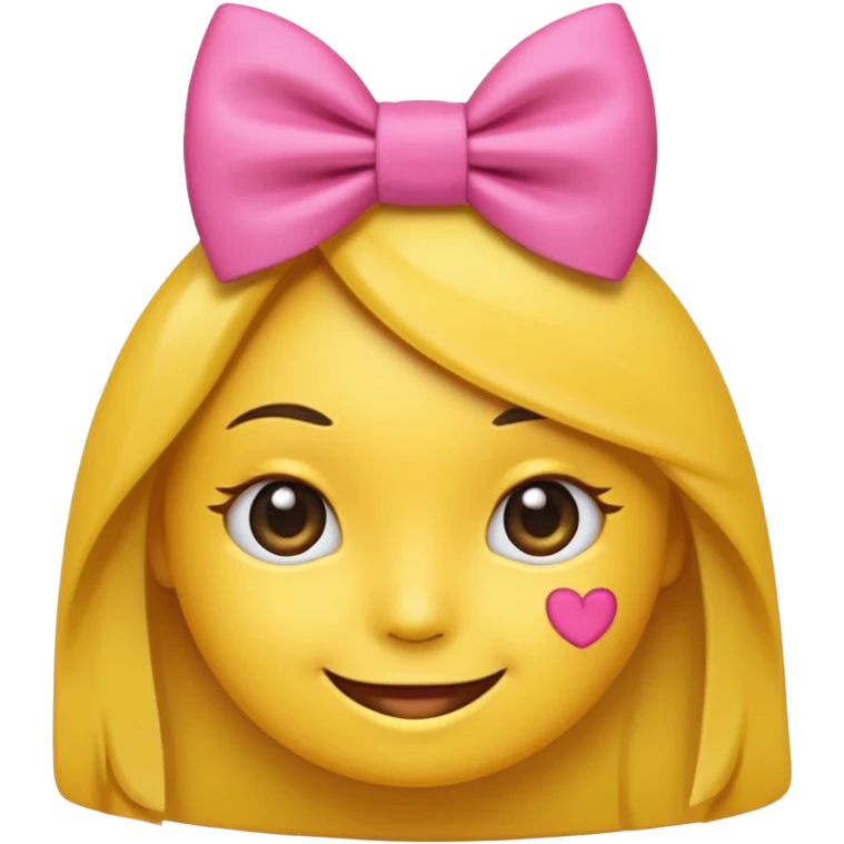 A side eye emoji with a pink bow on top emoji