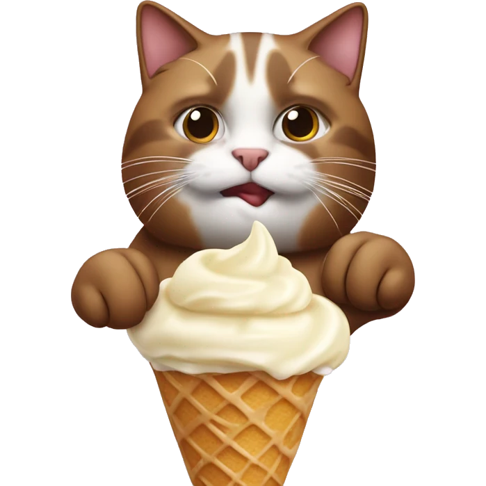 cat with vanilla ice cream  emoji