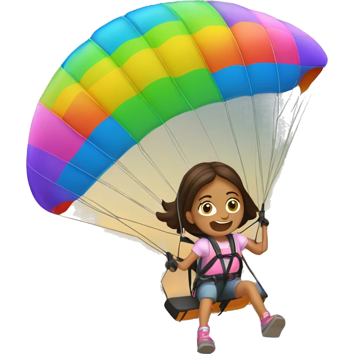 niña volando en parapente emoji