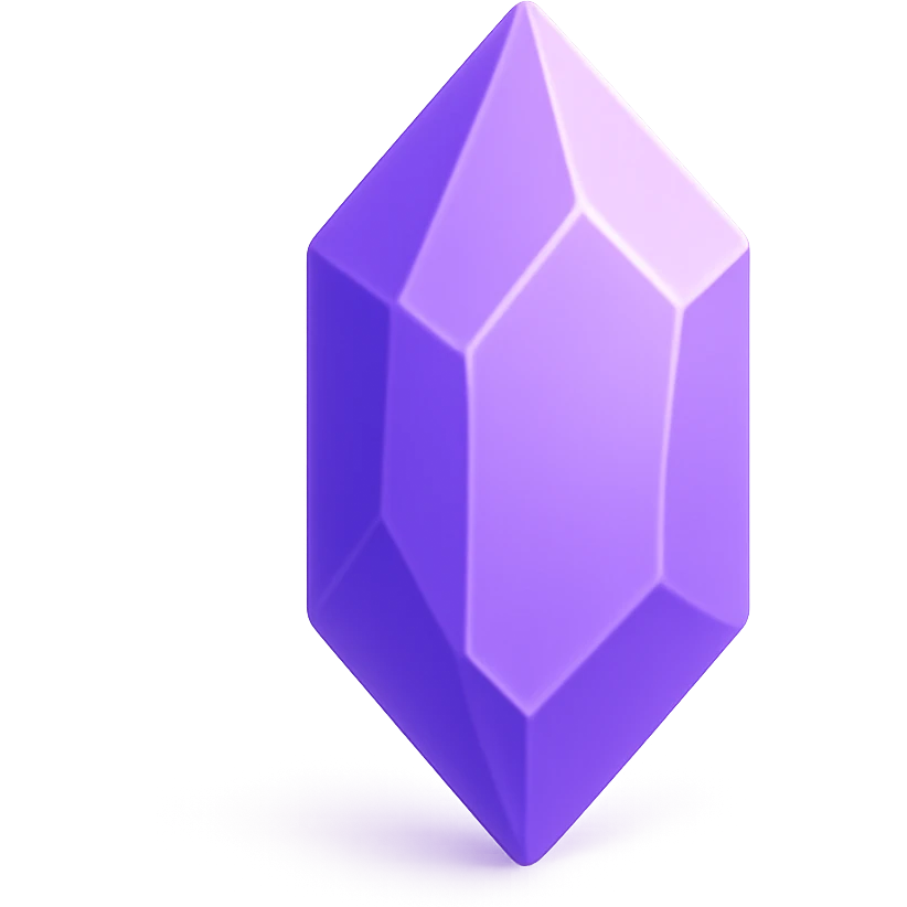 a purple crystal, highly detailed, faceted, glowing emoji