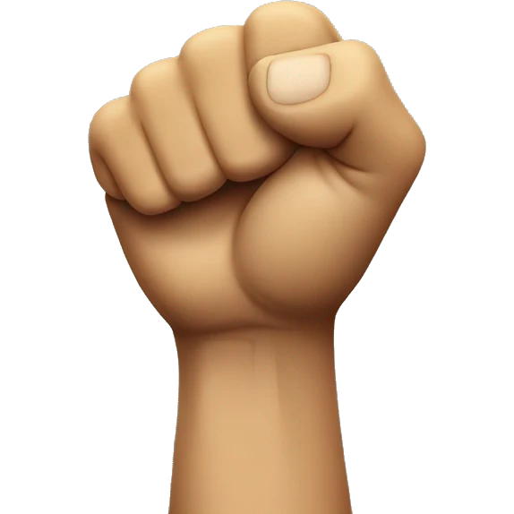 Angry emoji holding up his clenched fist emoji