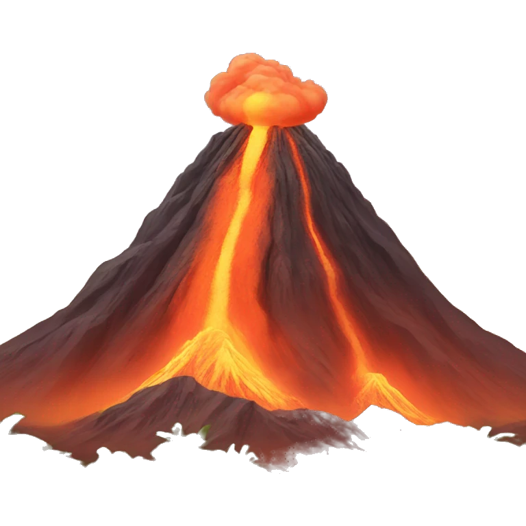 a emoji volcano giving a peace sign emoji