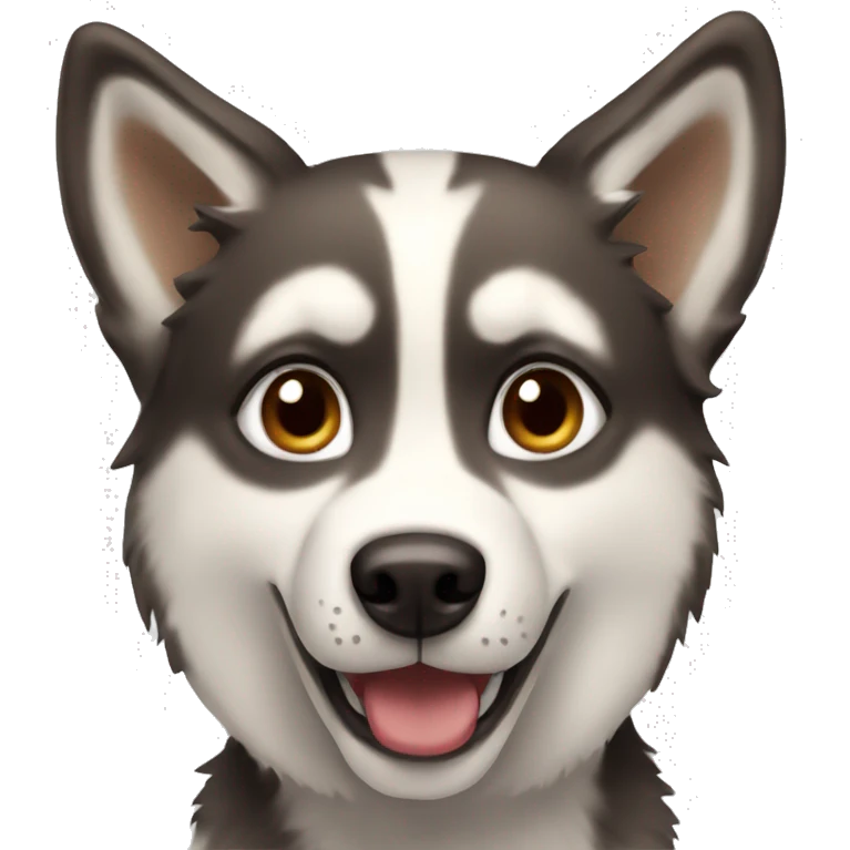 Husky dog with Brown yes  emoji