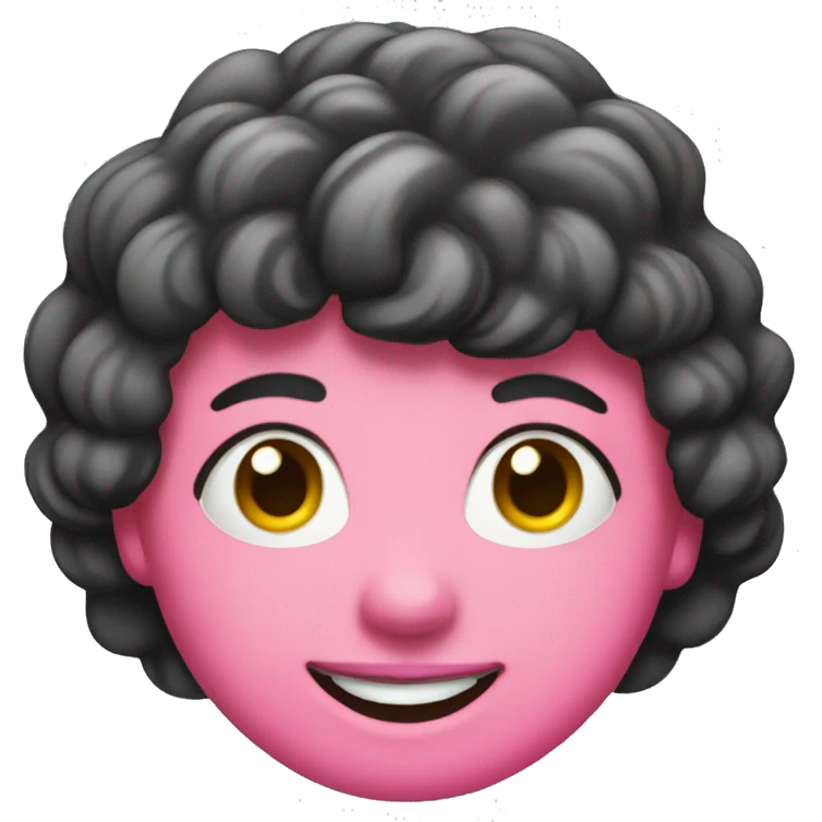 A person with a pink face and smiling lips emoji