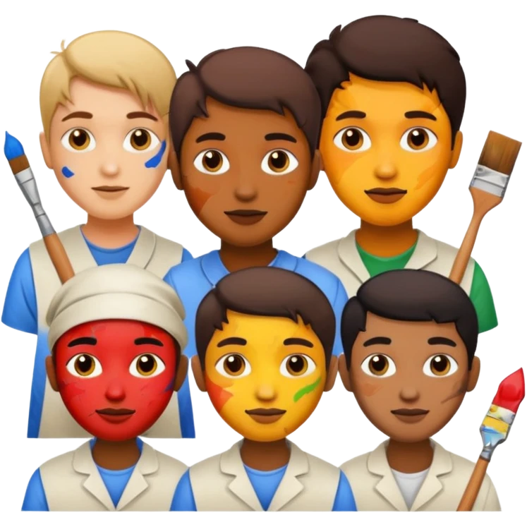 Painters with Paint Stained Faces emoji