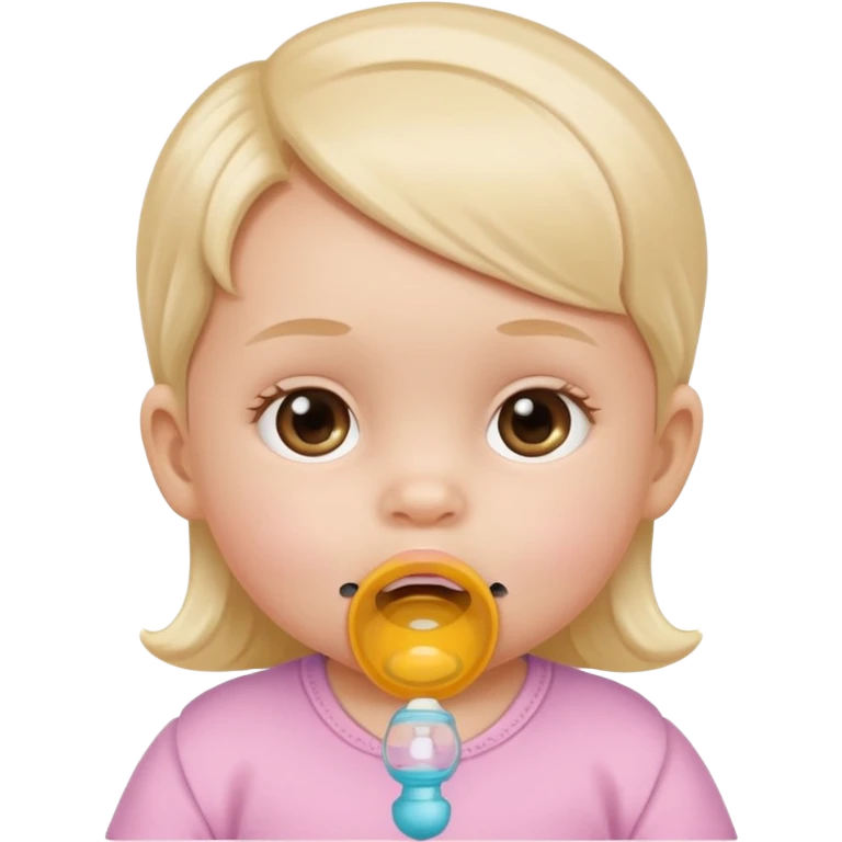 baby girl with a pacifier in her mouth emoji