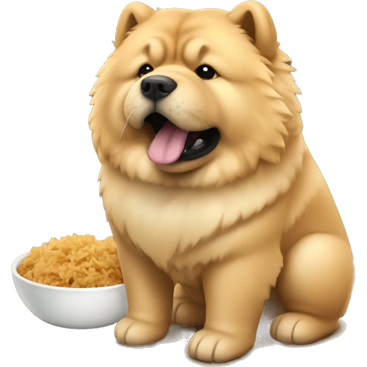 short hair chow chow eating  emoji