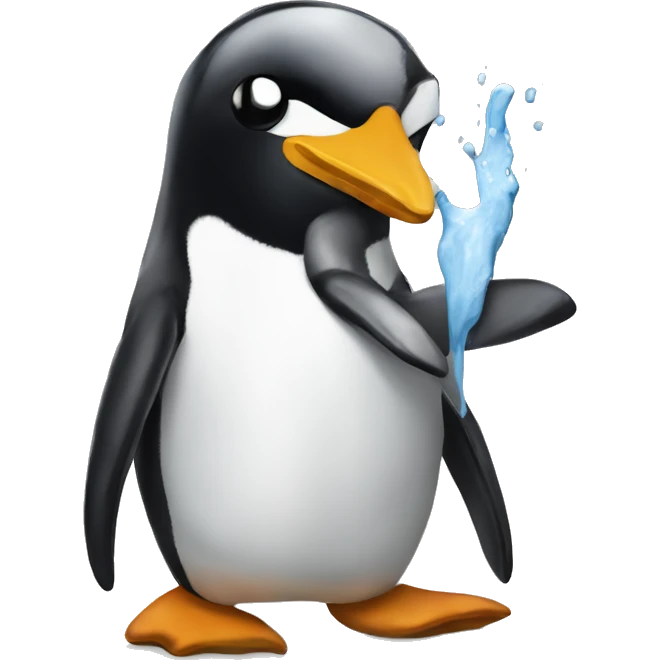 Penguin painting emoji