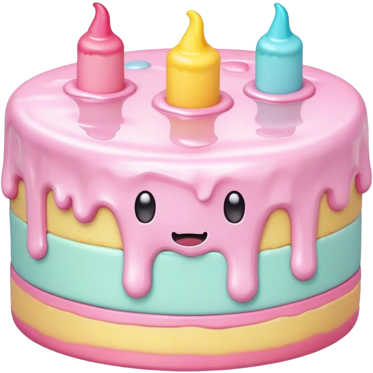 melted pastel kawaii cake emoji