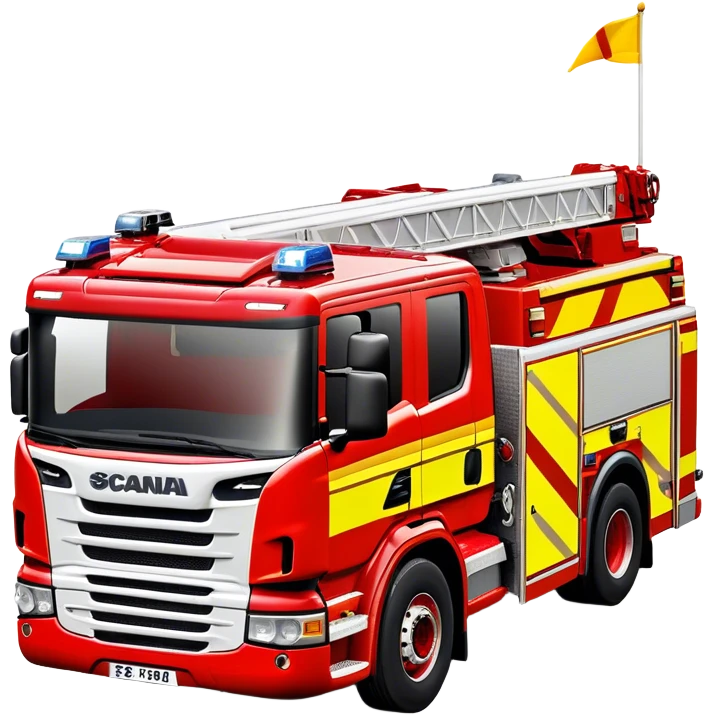Fire Truck - Scania P320 Fire Truck (Model Year: 2015) (Iconic Colour: Red with white and yellow stripes) emoji
