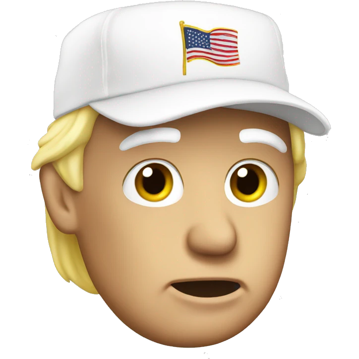Trump with a white cap emoji