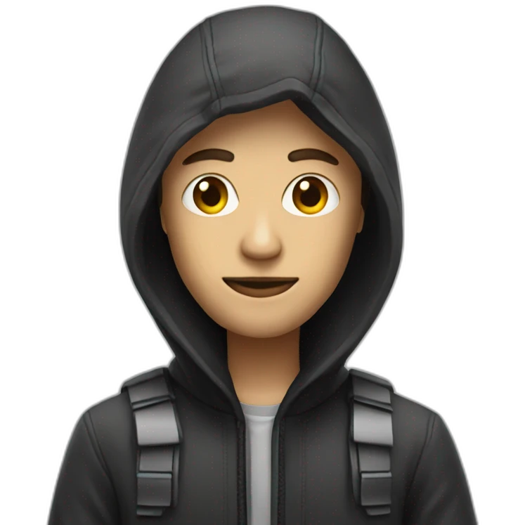 A human being who looks like a hacker emoji