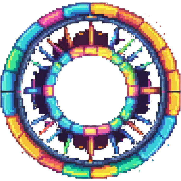 sci-fi teleportation portal with colorful energy beams emoji