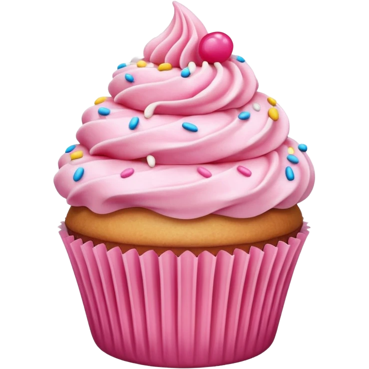 Cupcake with pink icing emoji