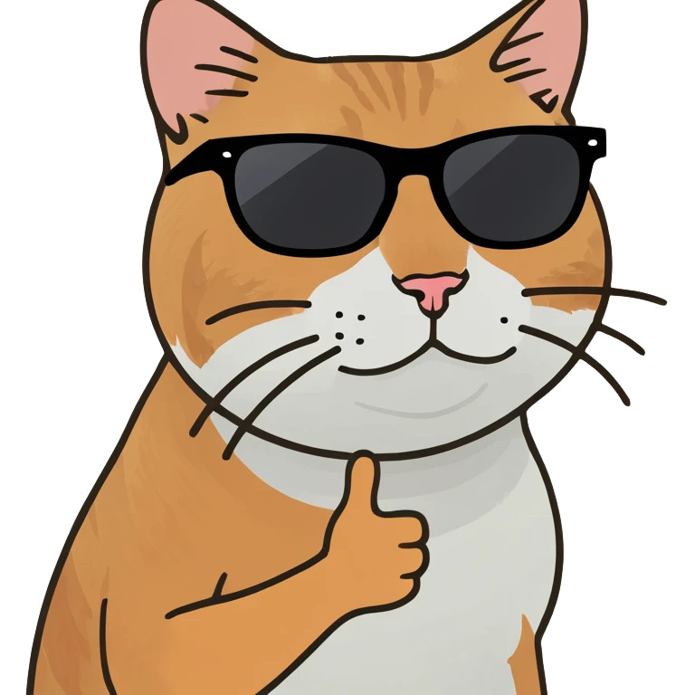 Cat with sunglasses emoji