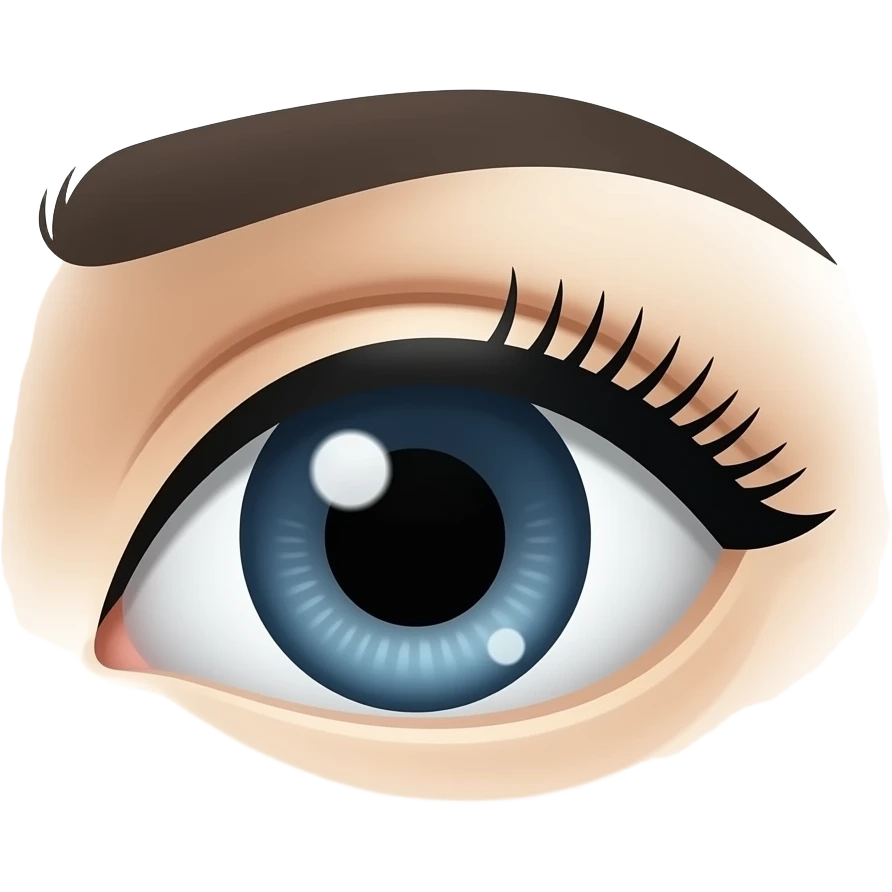 eyelash strip above an open eye asian emoji