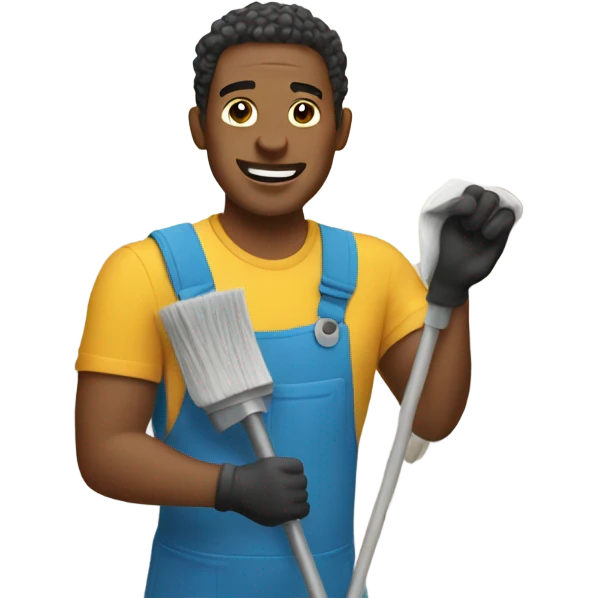 Guy cleaning house  emoji
