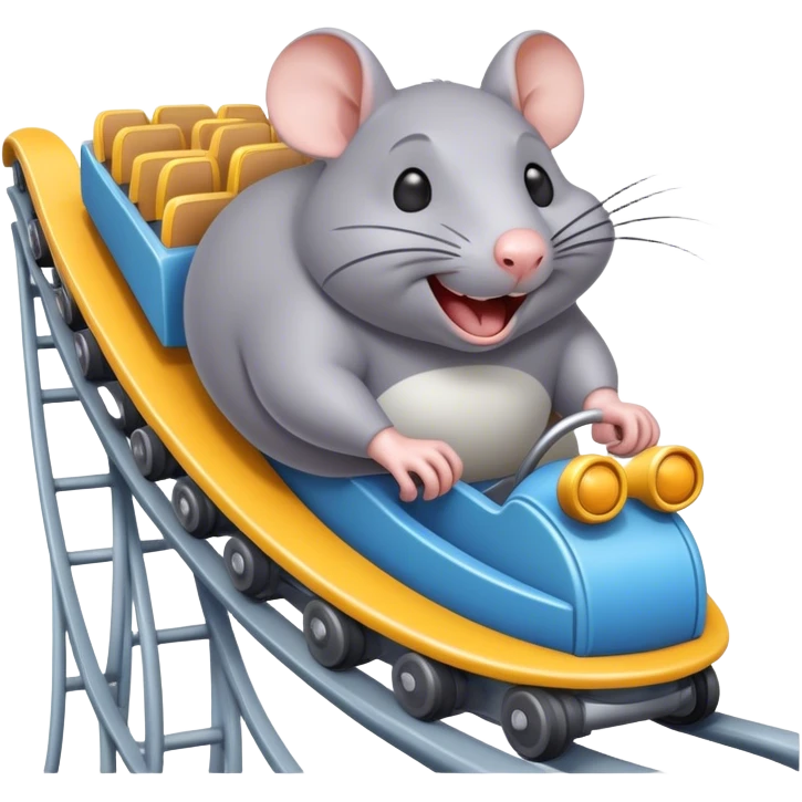 Fat gray rat that’s on a roller coaster emoji