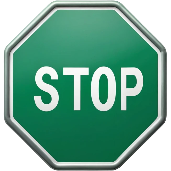 green stop sign emoji