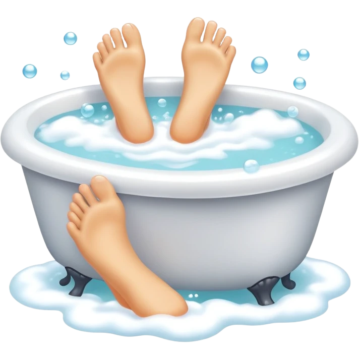 Feet in a bubble bath emoji
