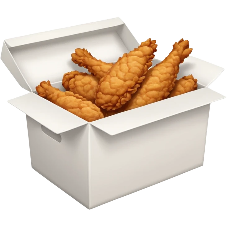white box filled with fried chicken strips emoji