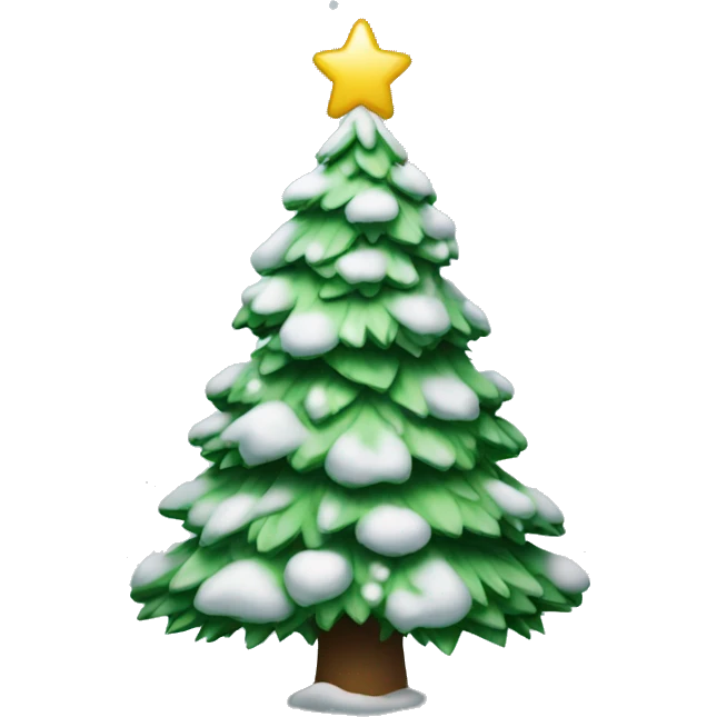 Christmas tree with snow emoji