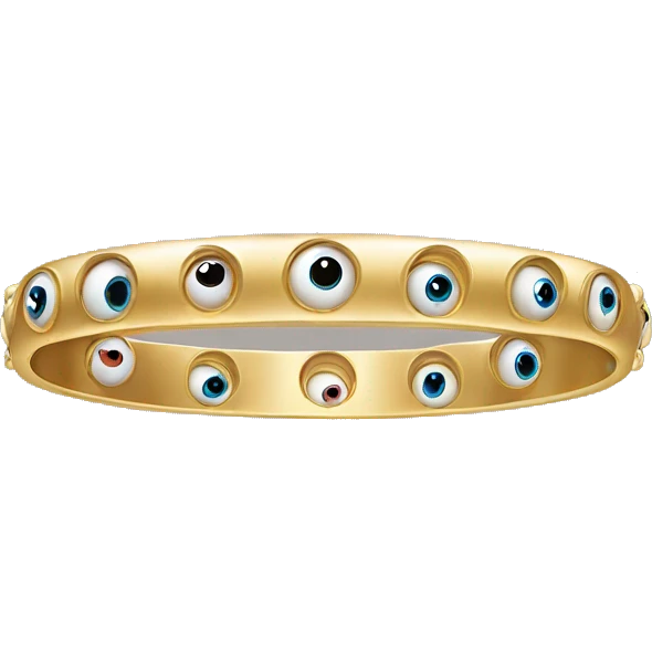 very thin gold bangle ring studded with eyeballs emoji