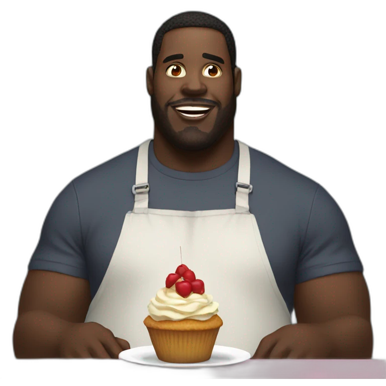 big black man eating a cupcake emoji
