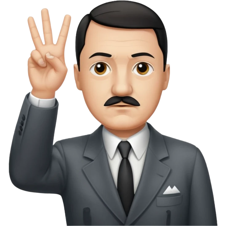 Hitler ios with straight raised hand with fingers together emoji