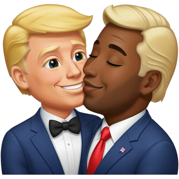 Trump kissing a gay black guy emoji