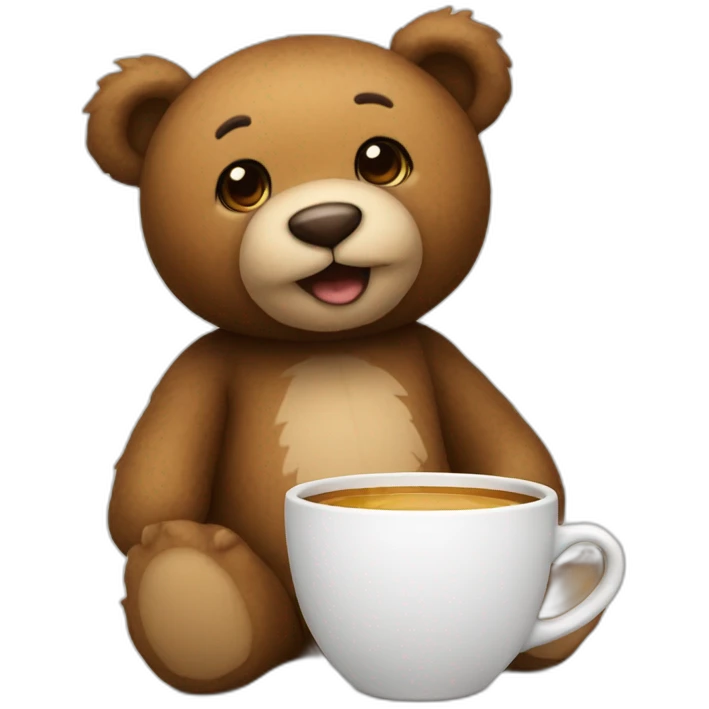 Teddy bear with a cup emoji