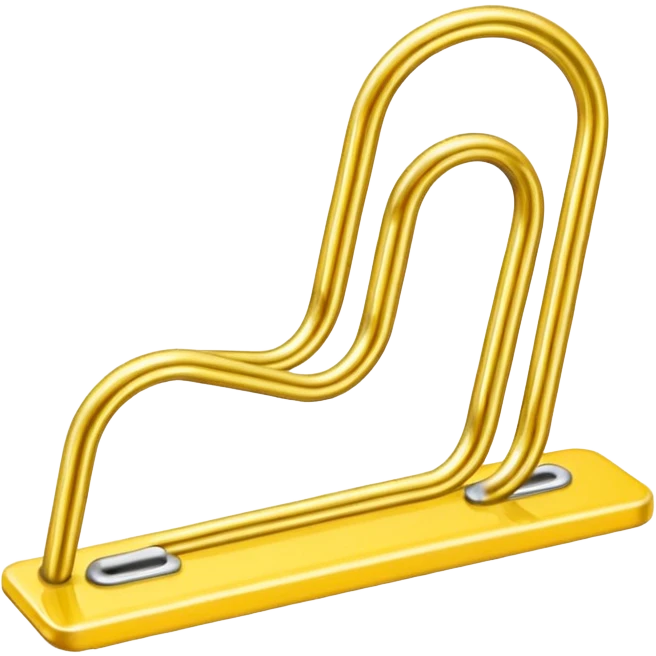 The emoji is a yellow paperclip positioned diagonally, with its two main loops clearly visible, suggesting the function of an attachment or a hyperlink. emoji