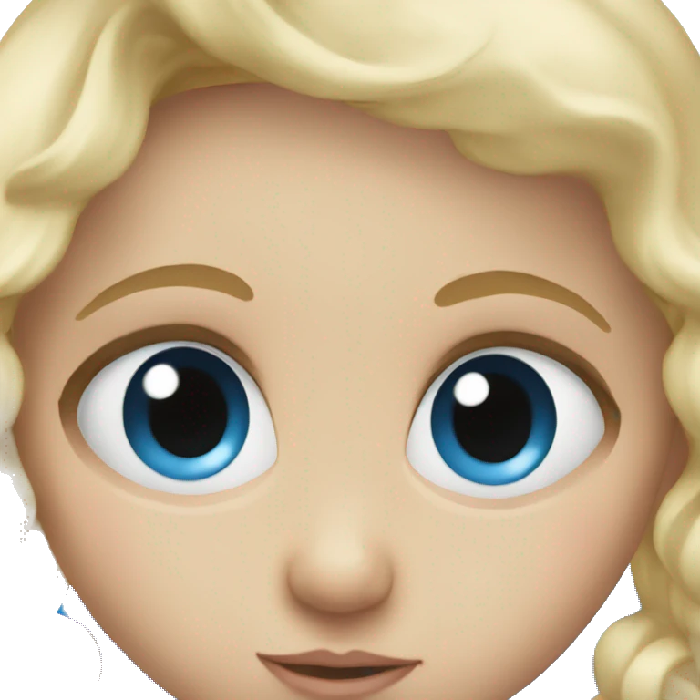 Blonde baby with blue and big eyes  emoji