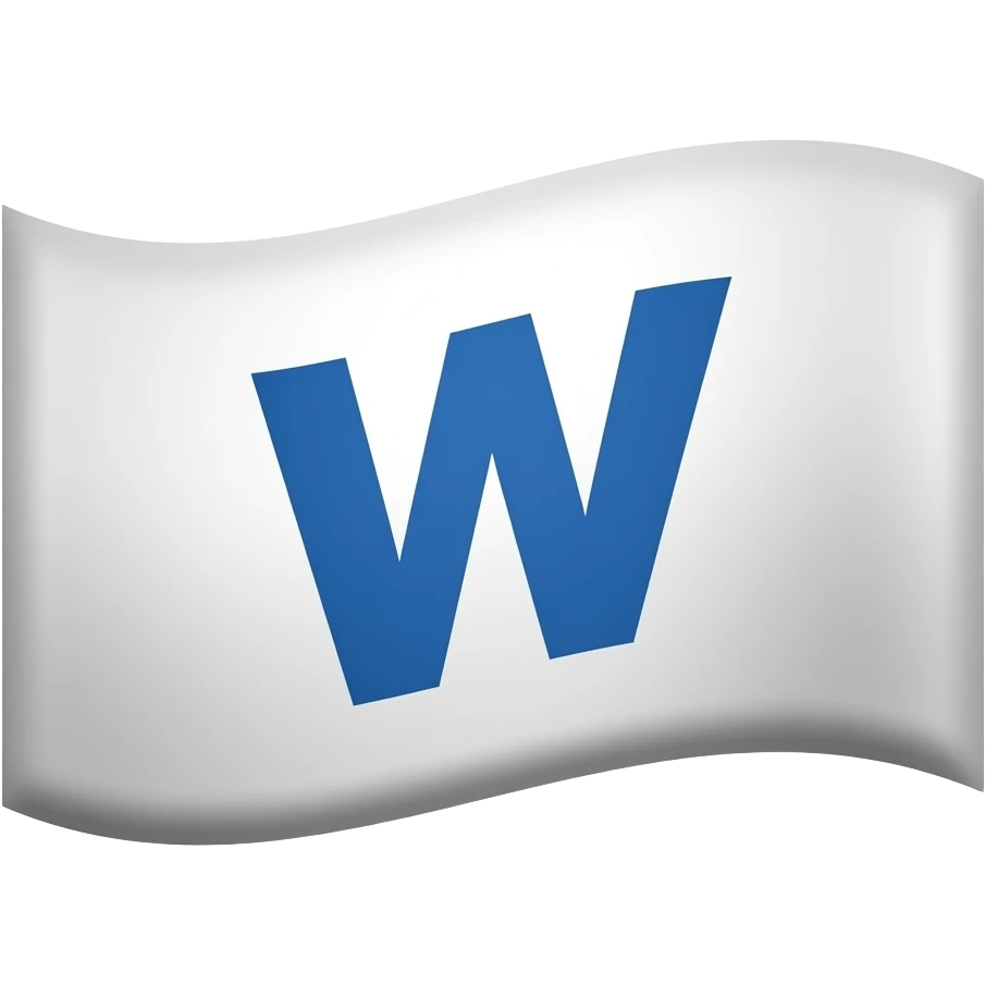 white flag with blue W emoji