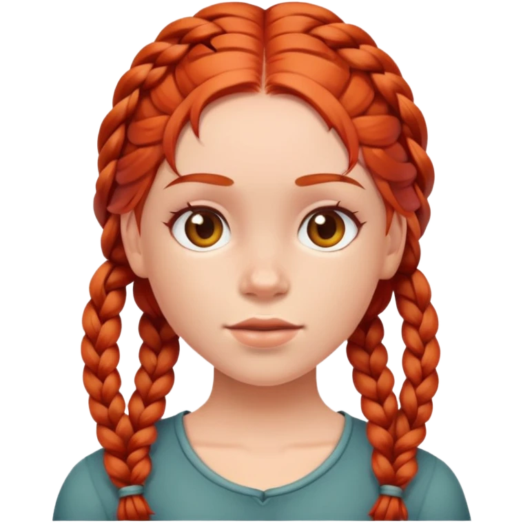 Red head girl with braids emoji