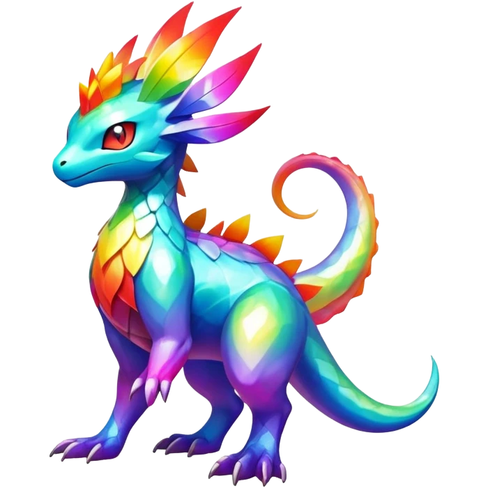Elemental Exotic Colorful Fantasy Pokémon-Fakémon-hybrid-creature (full body) emoji