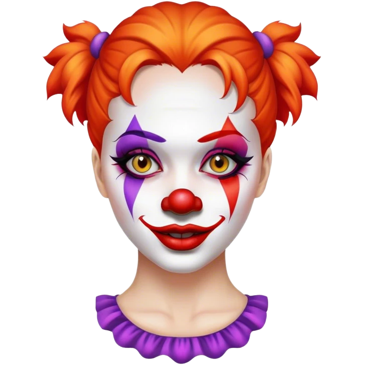 Mujer con cara de payaso emoji
