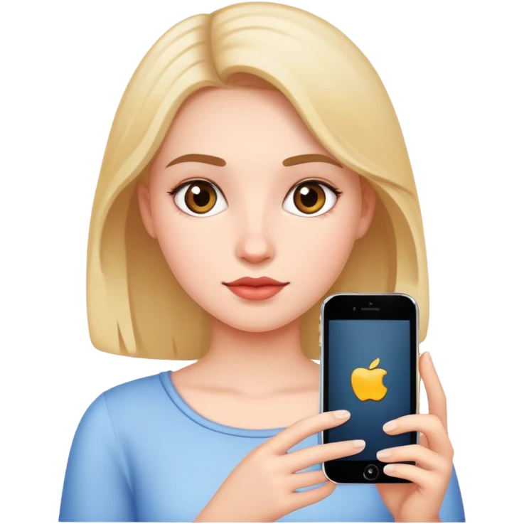 Girl with a iPhone emoji