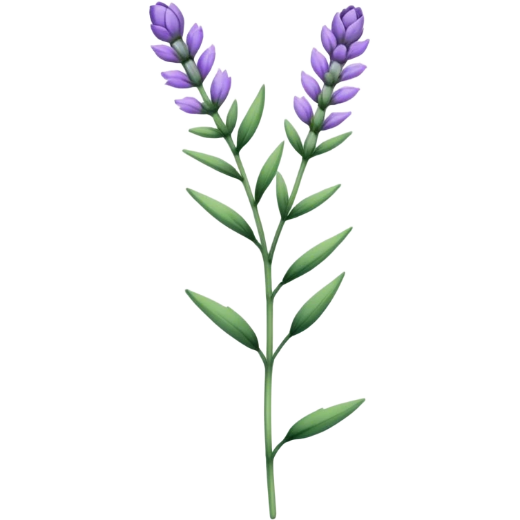 single Lavender flower stem emoji