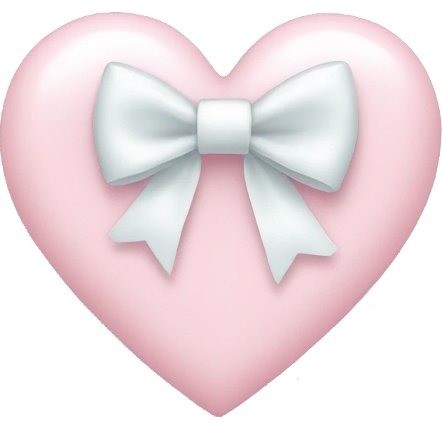 Pastel pink heart with white bow emoji